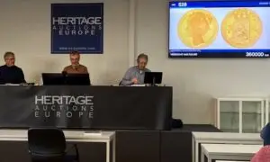 Recordopbrengst voor zeldzame gouden rijksdaalder Koningin Wilhelmina bij veilinghuis Heritage Auctions Europe in IJsselstein